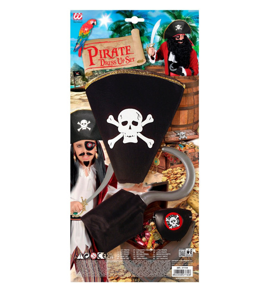Pirátský set Klobouk, hák a klapka na oko (5)