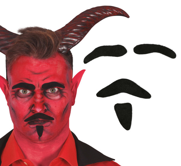 Černý knír a bradka set (3)