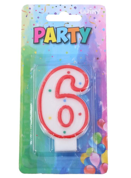 Dortové svíčky - narozeninová číslice 6 (2)