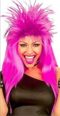 Paruka Unisex Rock nebo Punk Neon Růžová