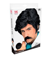 Paruka Casanova Černá s knírkem (4)