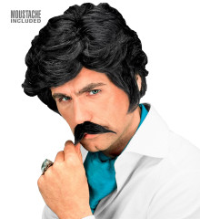 Paruka Casanova Černá s knírkem (5)