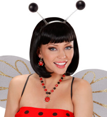 Černá čelenka tykadla kuličky na pružině