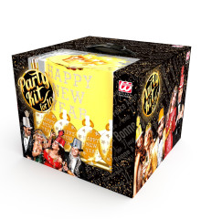 Papírový novoroční párty set na Silvestra pro 10 osob zlatý (4)