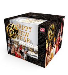 Papírový novoroční párty set na Silvestra pro 10 osob stříbrný (4)