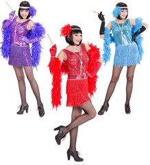 Kostým Charleston fliter s čelenkou vel. L fialový (4)