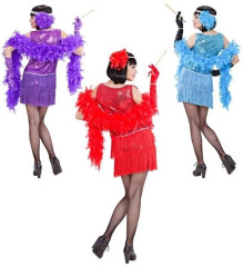 Kostým Charleston fliter s čelenkou vel. L fialový (5)