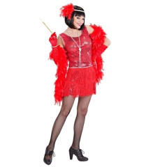 Kostým Charleston fliter s čelenkou vel. L červený