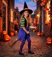 Dětský kostým sametová Čarodějnice vel. 110 (3-4 roky) (6)