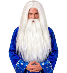 Paruka Čaroděj s Maxi vousy bílá (4)