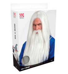 Paruka Čaroděj s Maxi vousy bílá (5)