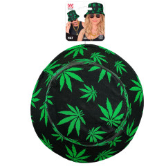 Retro bucket klobouk s motivem konopných listů (6)