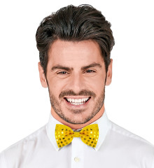 Flitrový motýlek žlutý