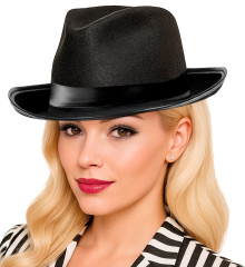 Černý gangster klobouk (5)