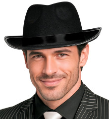 Černý gangster klobouk (6)